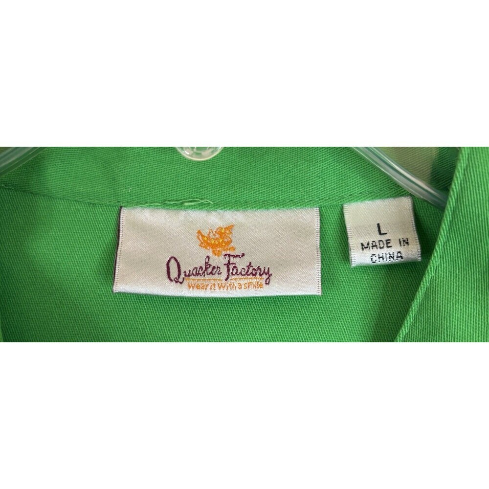 QUAKER FACTORY Green Floral Embroidered Zip Up Jacket Large Butterfly Spring NEW - Picture 2 of 16